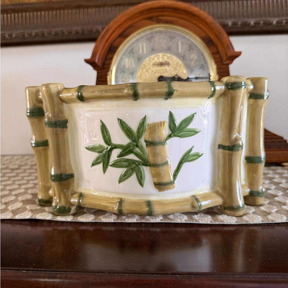 Bamboo Design Ceramic Planter